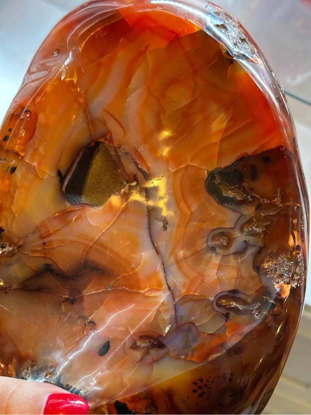 Large Natural Carnelian Crystal Bowl - Picture 3 of 8